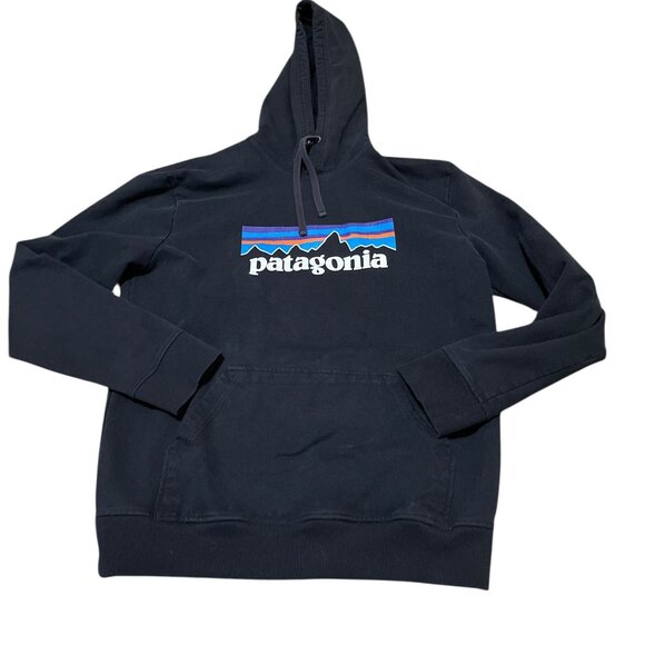 Patagonia Logo Uprisal Hoodie Regular Fit Black Men's Sz Medium - Picture 1 of 5